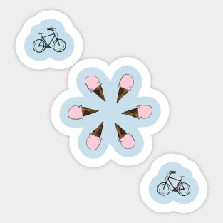 Bikes and ice cream cones Sticker